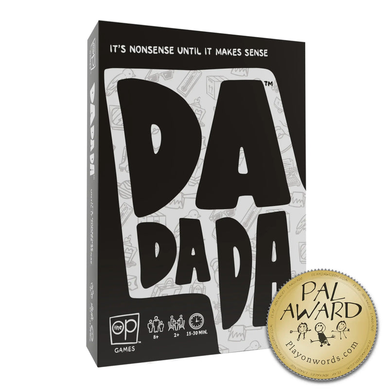 DaDa board game box featuring trading cards including baseball and football cards for fun gameplay