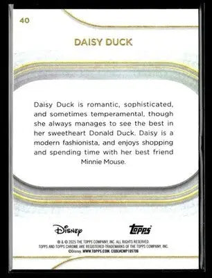 🌟 Daisy Duck, 2025 Topps Chrome Disney #40 🌟