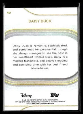 🌟 Daisy Duck, 2025 Topps Chrome Disney #40 🌟