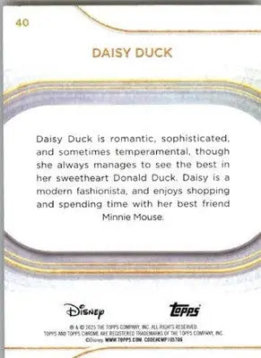 Daisy Duck - 2025 Topps Chrome Disney - #40 - Non_sport - Non-Sports Card Single