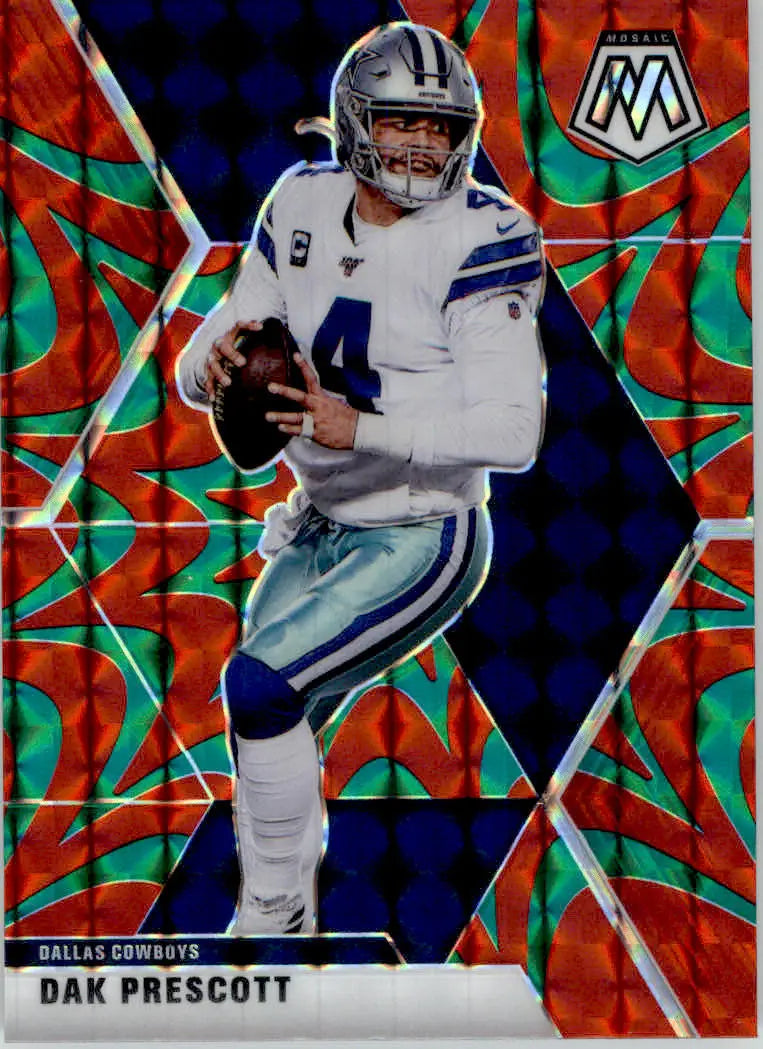 Dak Prescott - 2020 Panini Mosaic - #58 - Prizm Reactive Green Football - Football Card Single