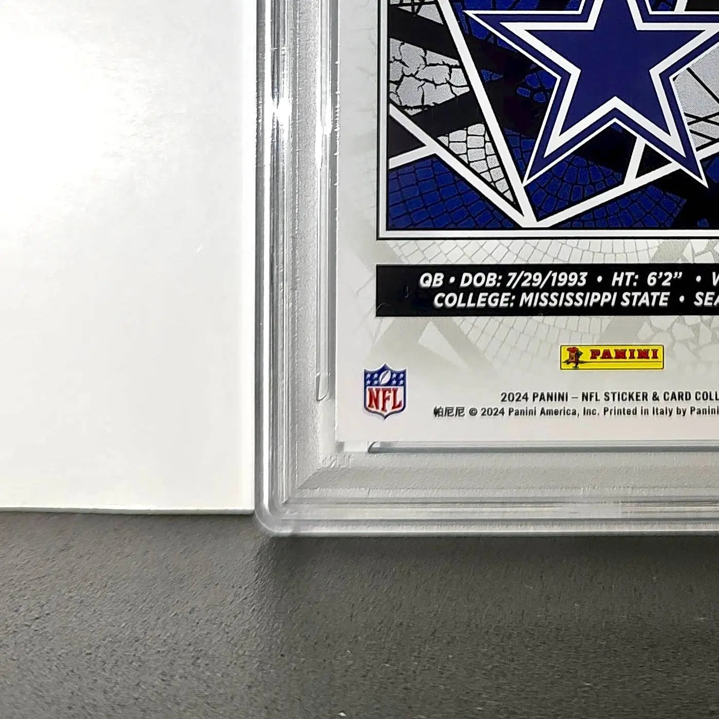 Dak Prescott 2024 Panini Sticker Collection 167/349 #57 Blue Foil PSA 8 NM-MT