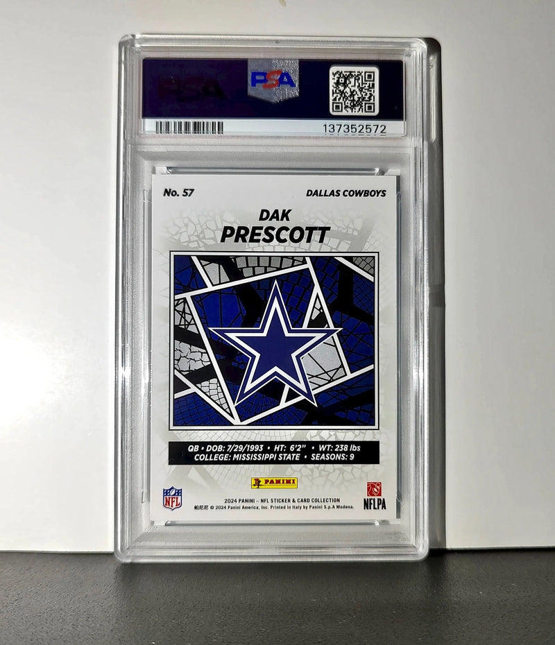 Dak Prescott 2024 Panini Sticker Collection 167/349 #57 Blue Foil PSA 8 NM-MT