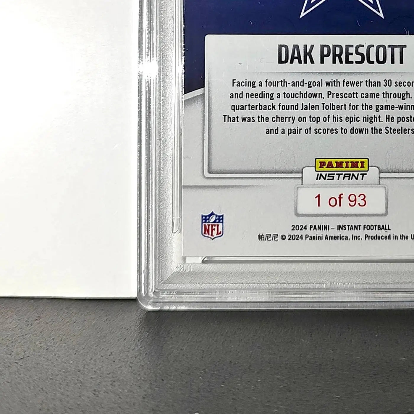 Dak Prescott Rookie 2024 Panini Instant NFL #76 PSA 10 Gem Mint - Football Card Single