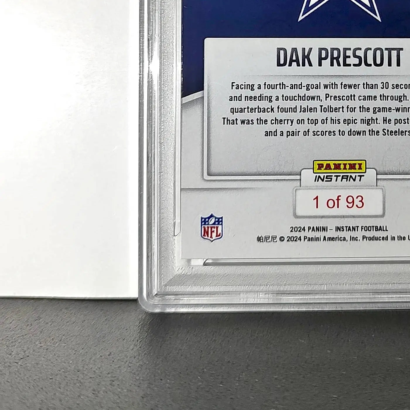 Dak Prescott Rookie 2024 Panini Instant NFL #76 PSA 10 Gem Mint