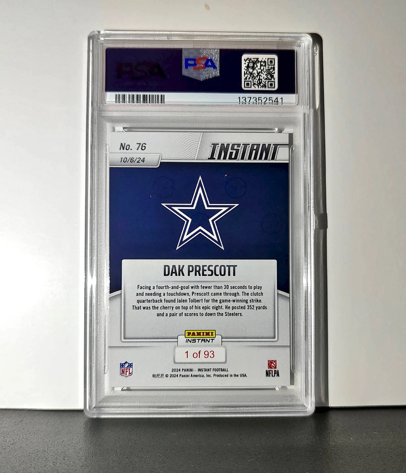 Dak Prescott Rookie 2024 Panini Instant NFL #76 PSA 10 Gem Mint