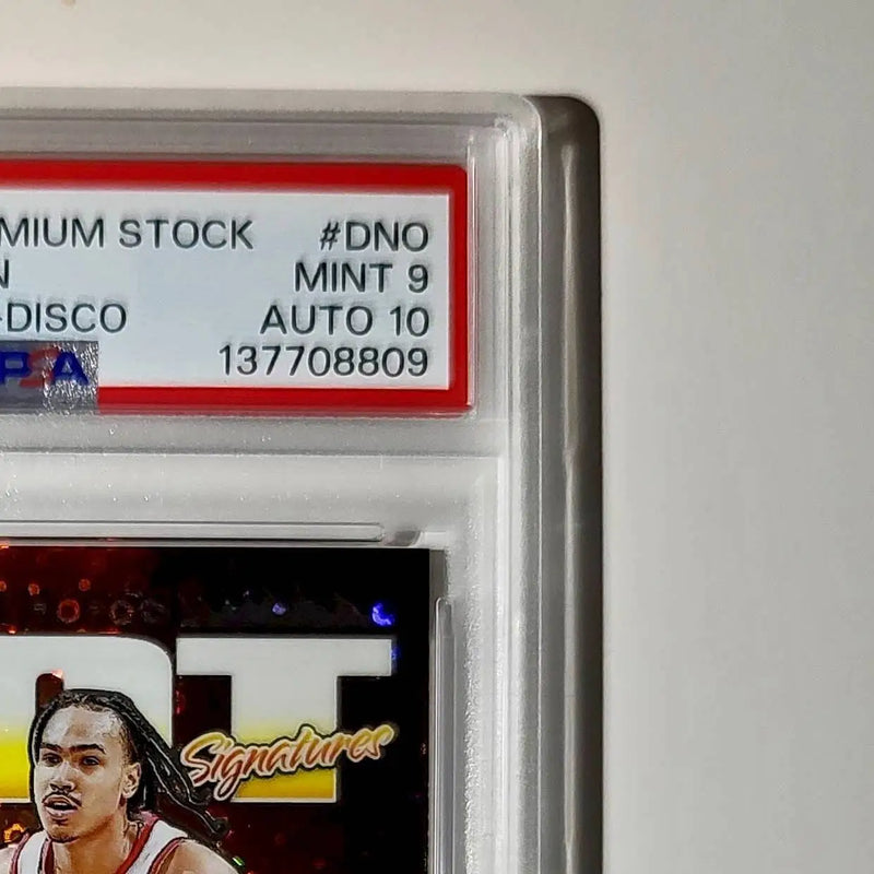 Dalano Banton 2023 NBA Hoops #HS-DN0 Hot Signatures Prizm Disco PSA 9 Auto 10 - Basketball Card Single