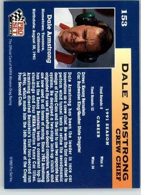 Dale Armstrong - 1992 Pro Set NHRA - #153 - Racing - Racing Card Single