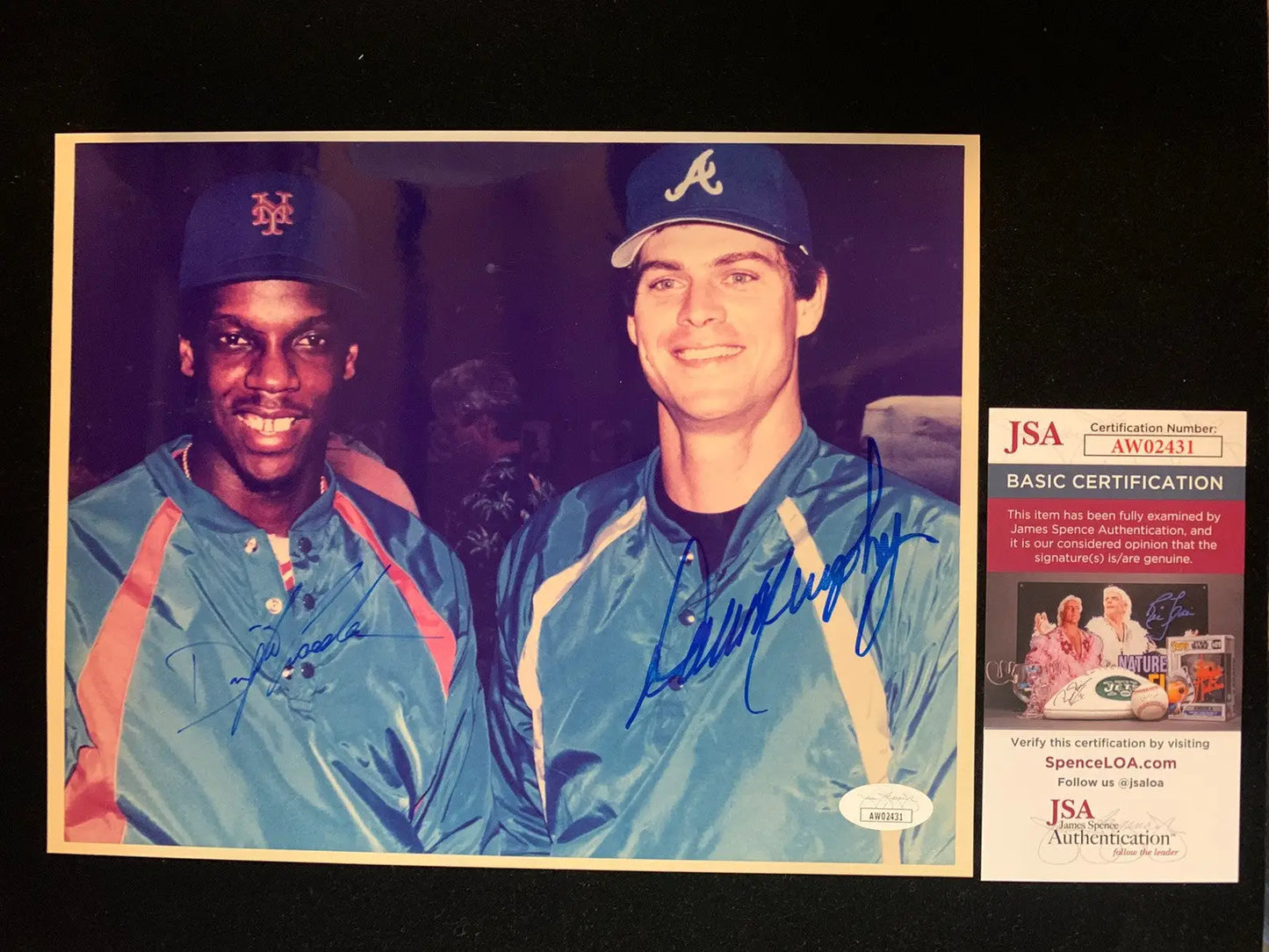 Dale Murphy Dwight Gooden Dual Signed 8x10 Baseball Photo Auto Braves Mets JSA - Sports Memorabilia