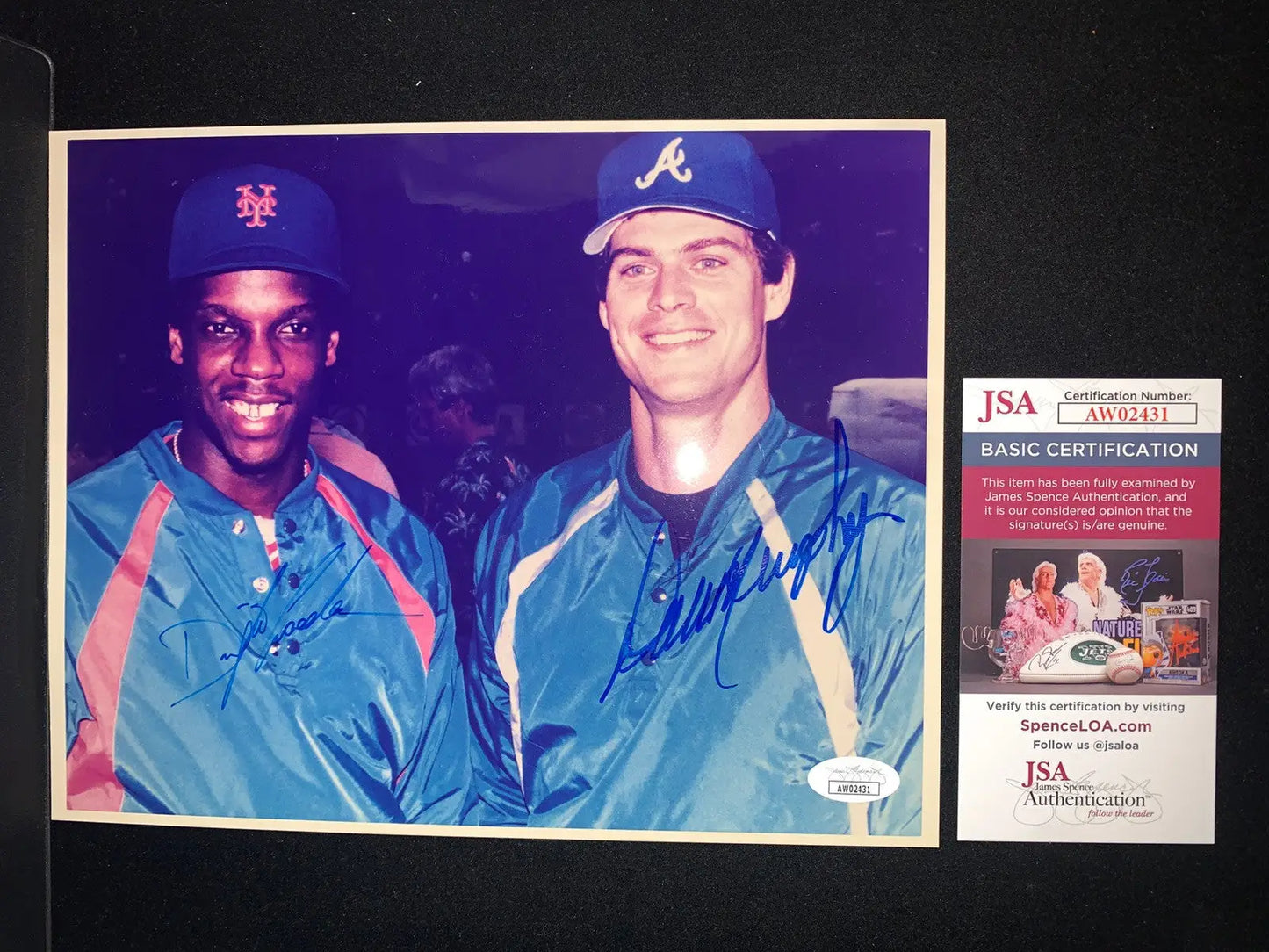 Dale Murphy Dwight Gooden Dual Signed 8x10 Baseball Photo Auto Braves Mets JSA - Sports Memorabilia