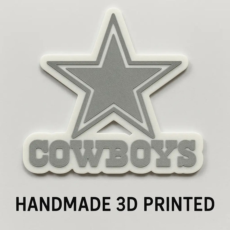 Dallas Cowboys Grey Logo Sign | 3D Printed NFL Football Desk & Wall Display