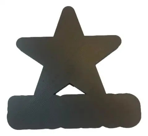 Dark gray star-shaped award with rectangular base, perfect as Cowboys logo sign or display