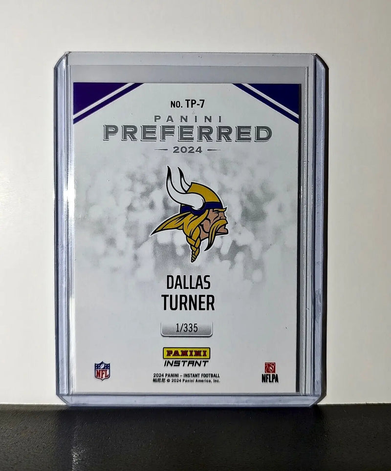 Dallas Turner 2024 Panini Preferred NFL #7 Rookie Card Minnesota Vikings 1/335 - Football Card Single