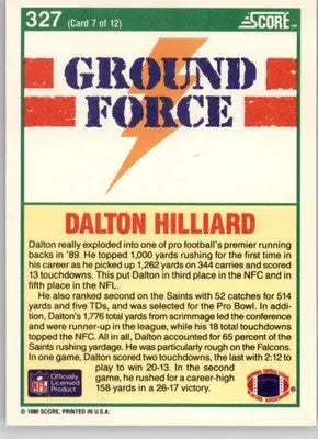Dalton Hilliard - 1990 Score - #327 - Football - Football Card Single
