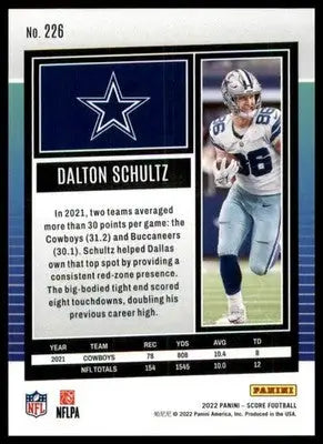 Dalton Schultz 2022 Score #226 Dallas Cowboys - Football Card Single