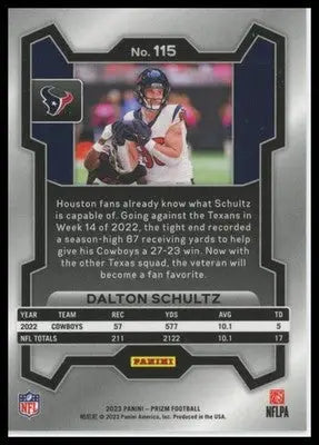 Dalton Schultz 2023 Panini Prizm #115 Houston Texans