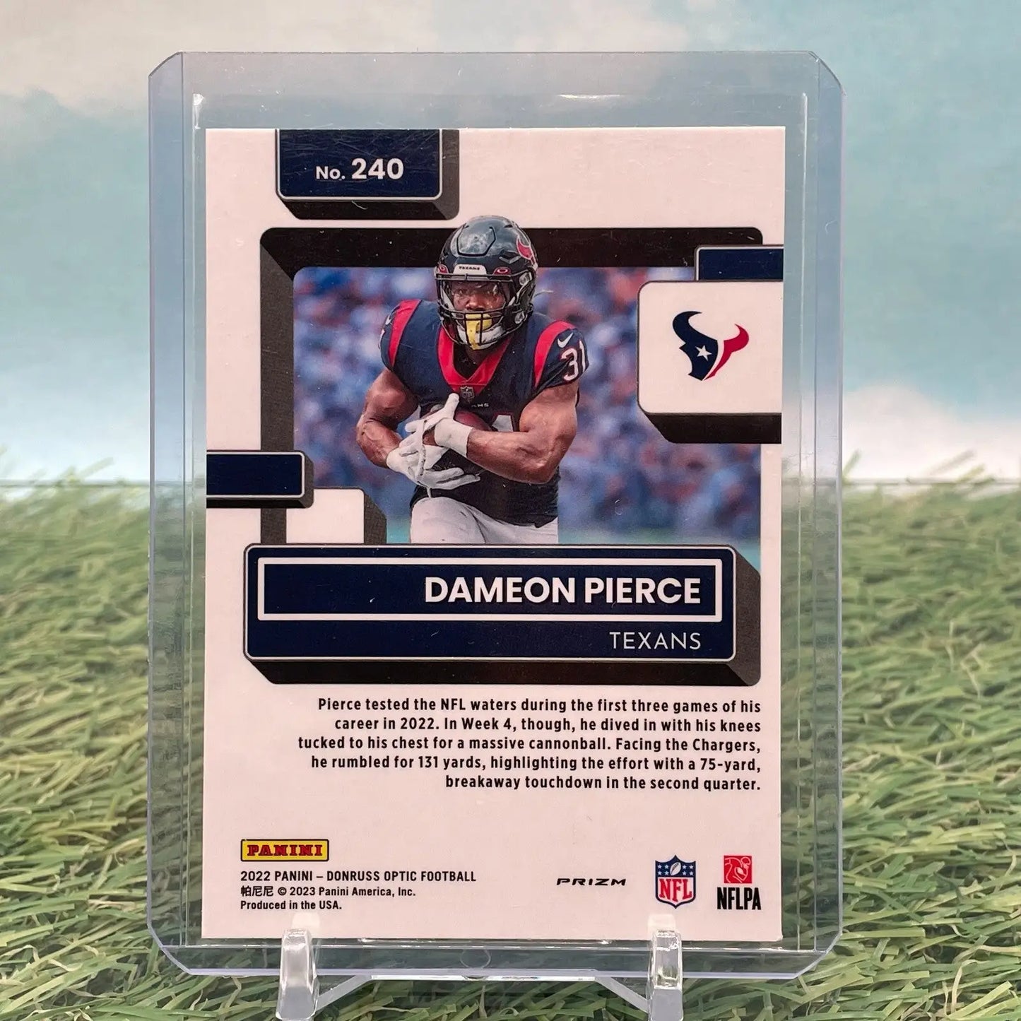 Dameon Pierce Rated Rookie Pink Prizm 2022 Panini Donruss Optic #240 Texans!! - Football Card Single