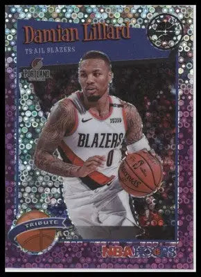Damian Lillard 2019-20 Hoops Premium Purple Disco #291 Portland Trail Blazers - Basketball Card Single