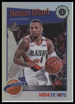 Damian Lillard 2019-20 Hoops Premium Silver #291 Portland Trail Blazers - Basketball Card Single