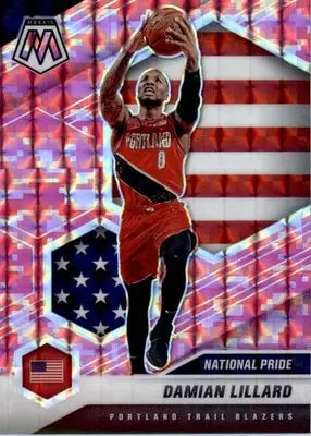 Damian Lillard - 2020-21 Panini Mosaic - #246 - Mosaic Camo Pink Basketball - Basketball Card Single