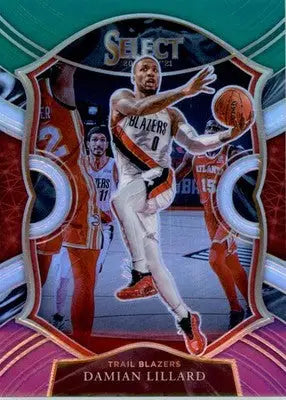 Damian Lillard - 2020-21 Panini Select - #24 - Green White Purple Basketball - Basketball Card Single