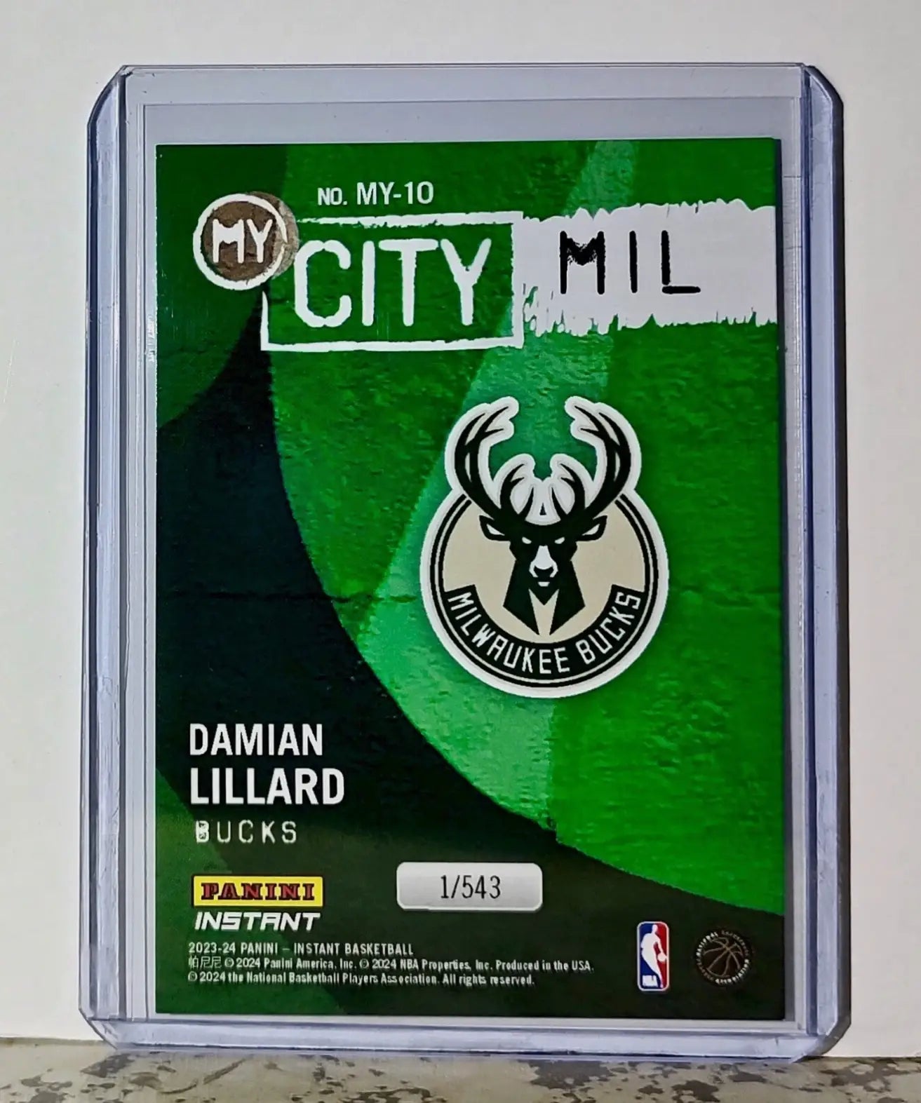 Damian Lillard 2023-24 Panini NBA #10 MyCity Basketball Card Bucks 1/543