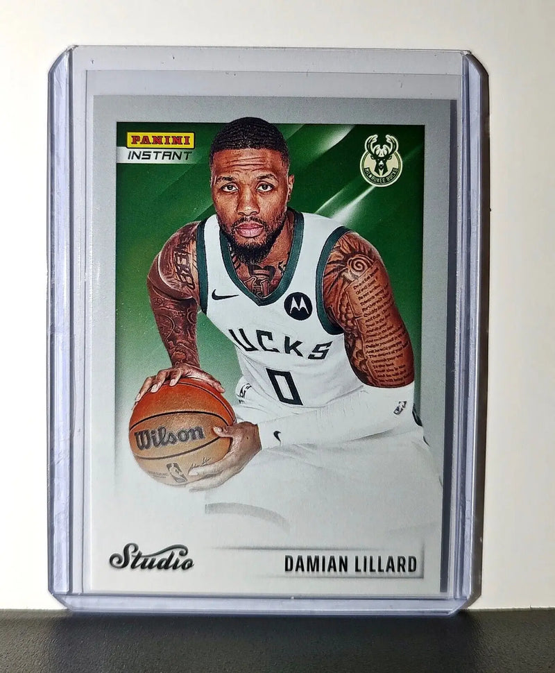 Damian Lillard 2024-25 Panini NBA Studio #16 Card Milwaukee Bucks 1/275