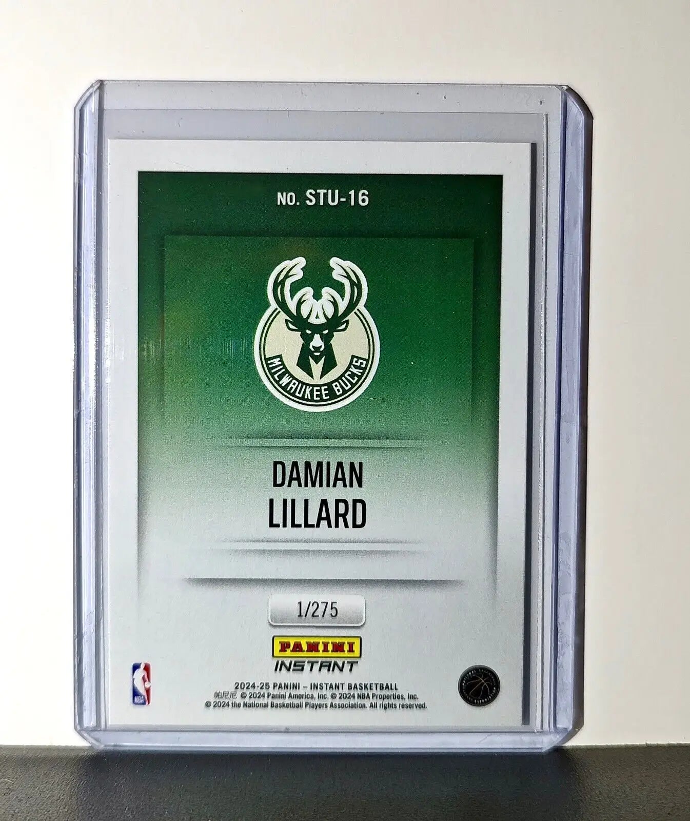 Damian Lillard 2024-25 Panini NBA Studio #16 Card Milwaukee Bucks 1/275