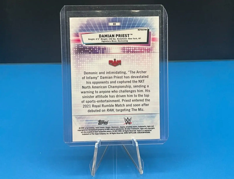 DAMIAN PRIEST #80 - 2021 TOPPS CHROME WWE - REFRACTOR - Non-Sports Card Single