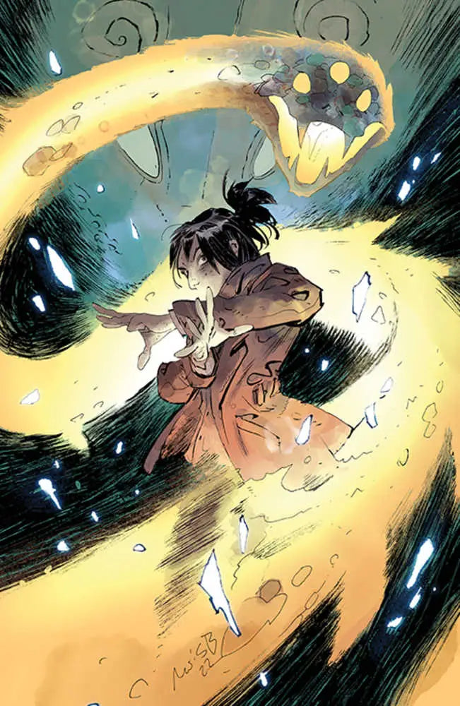 Glowing magical energy trail on Damn Them All #6 Cover F variant trading cards