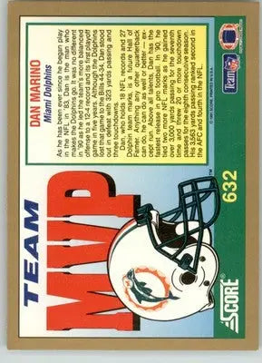 Dan Marino - 1991 Score - #632 - Football - Football Card Single