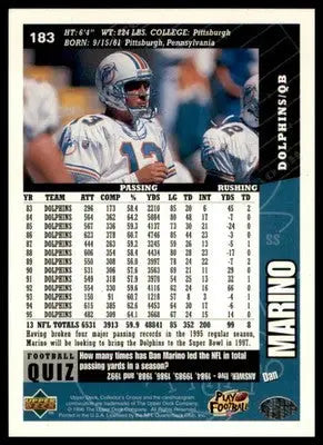 Dan Marino 1996 Collector’s Choice #183 Miami Dolphins - Football Card Single