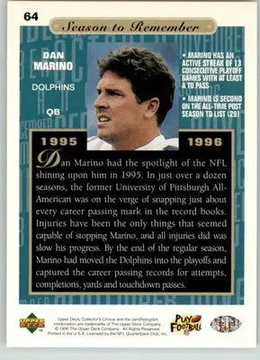 Dan Marino - 1996 Collector’s Choice - #64 - Football - Football Card Single