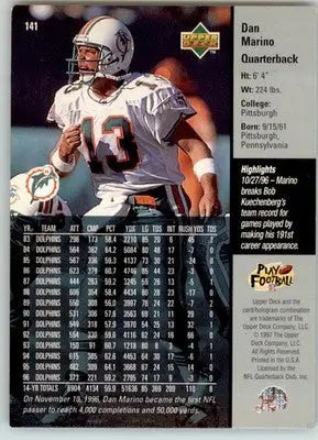 Dan Marino - 1997 Upper Deck - #141 - Football - Football Card Single