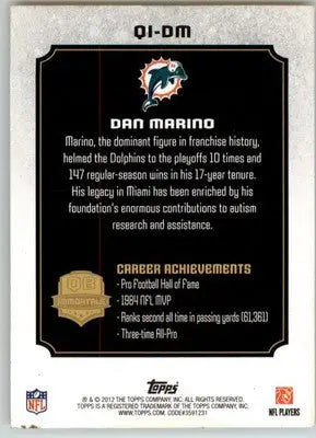 Dan Marino - 2012 Topps - #QI-DM - QB Immortals Football - Football Card Single