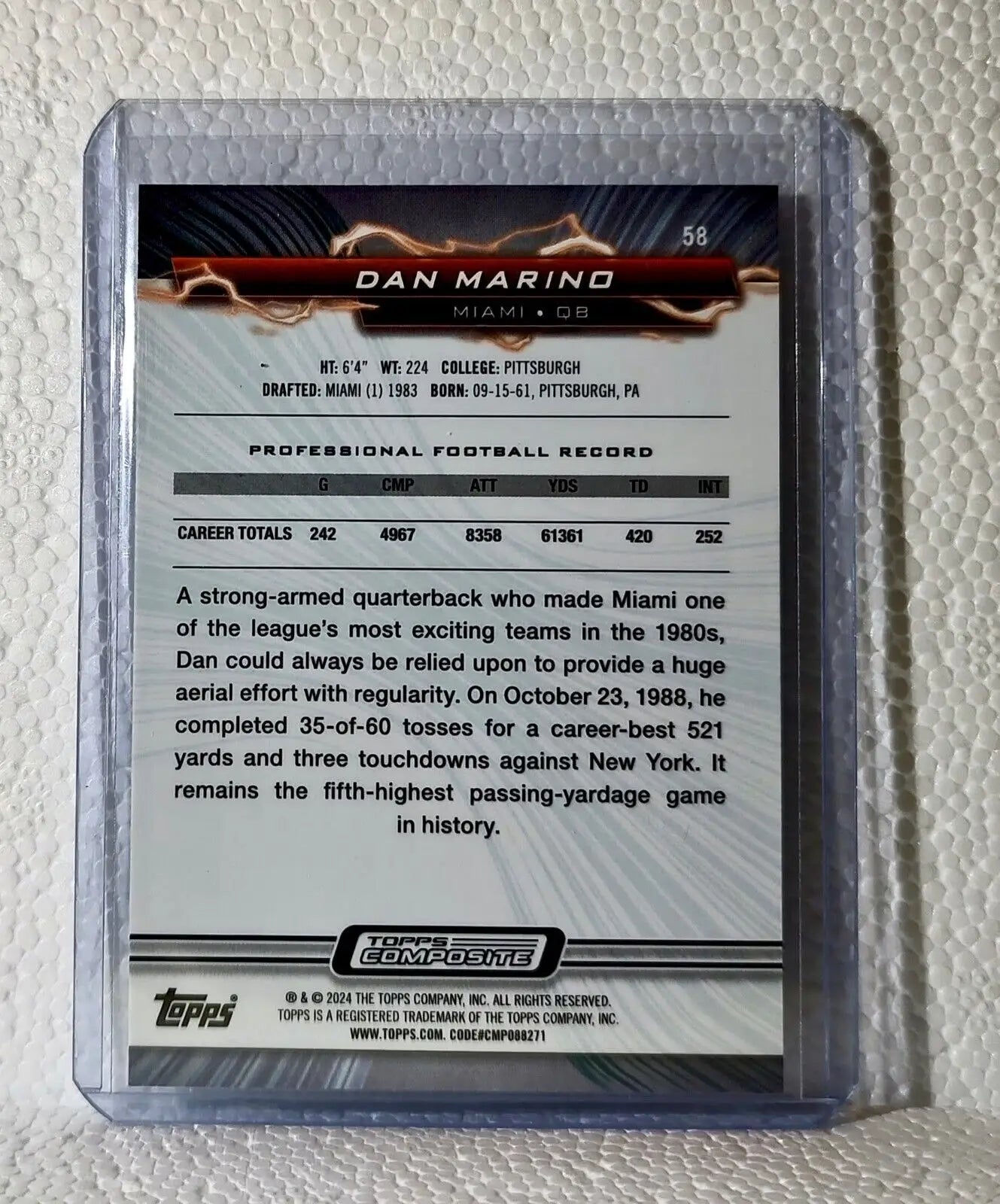 Dan Marino 2023 Topps Resurgence NFL #58 Football Card Miami Dolphins - Football Card Single