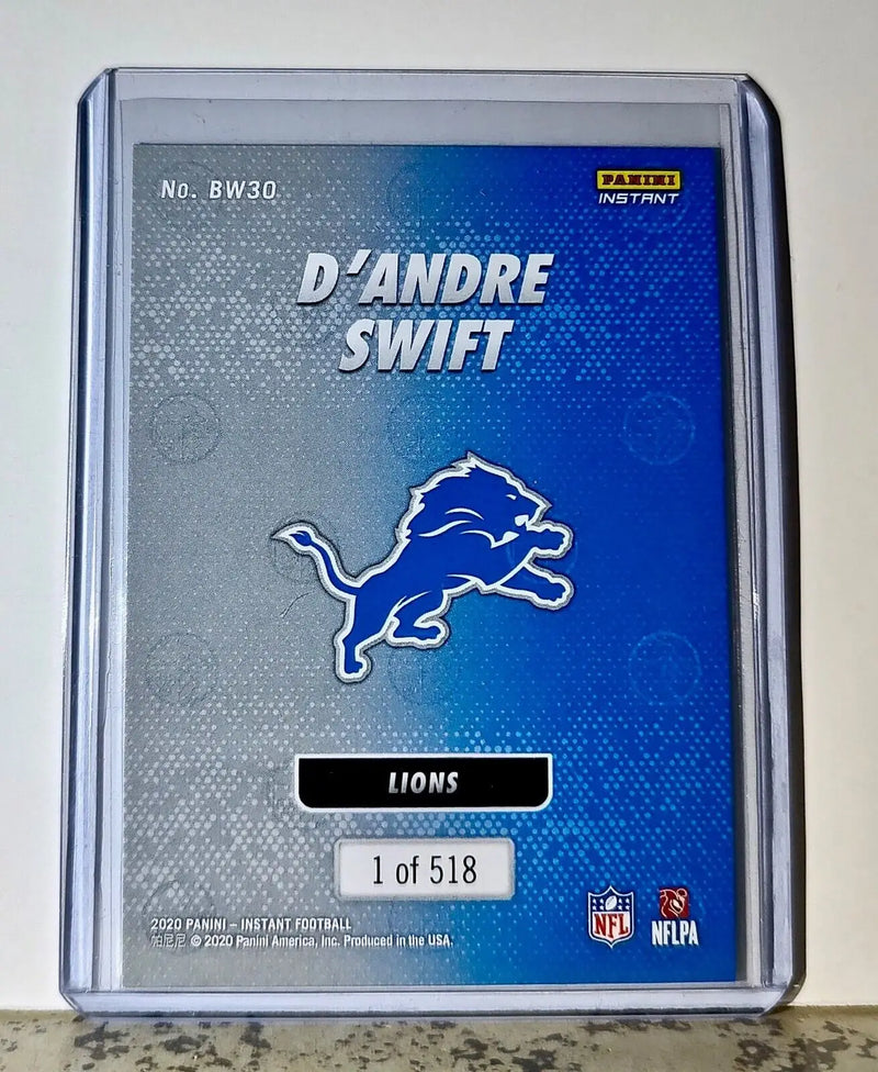 D’Andre Swift 2020 Panini NFL #30 Black and White Rookies Card Lions 1 of 518
