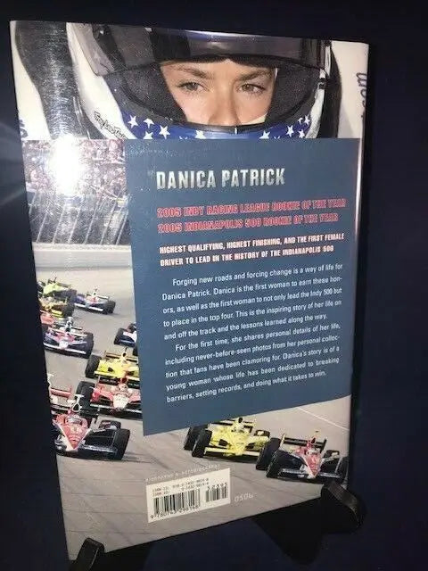 Danica Patrick biography in Danica Patrick Crossing the Line autographed book by Laura Morton