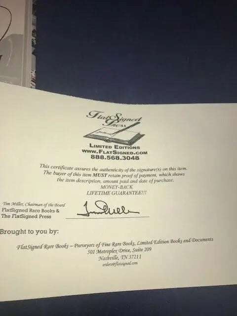Certificate of Authenticity for Danica Patrick Crossing the Line Auto Book by Laura Morton