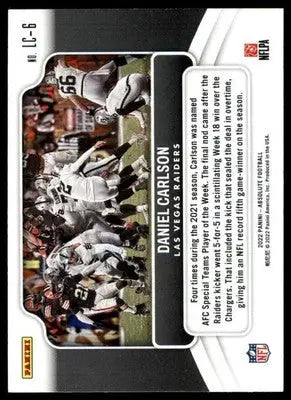 Daniel Carlson 2022 Panini Absolute Last Call #LC-6 Las Vegas Raiders - Football Card Single