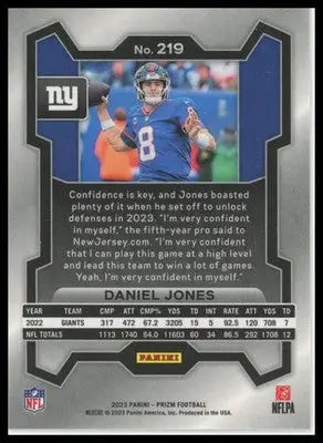 Daniel Jones 2023 Panini Prizm #219 New York Giants