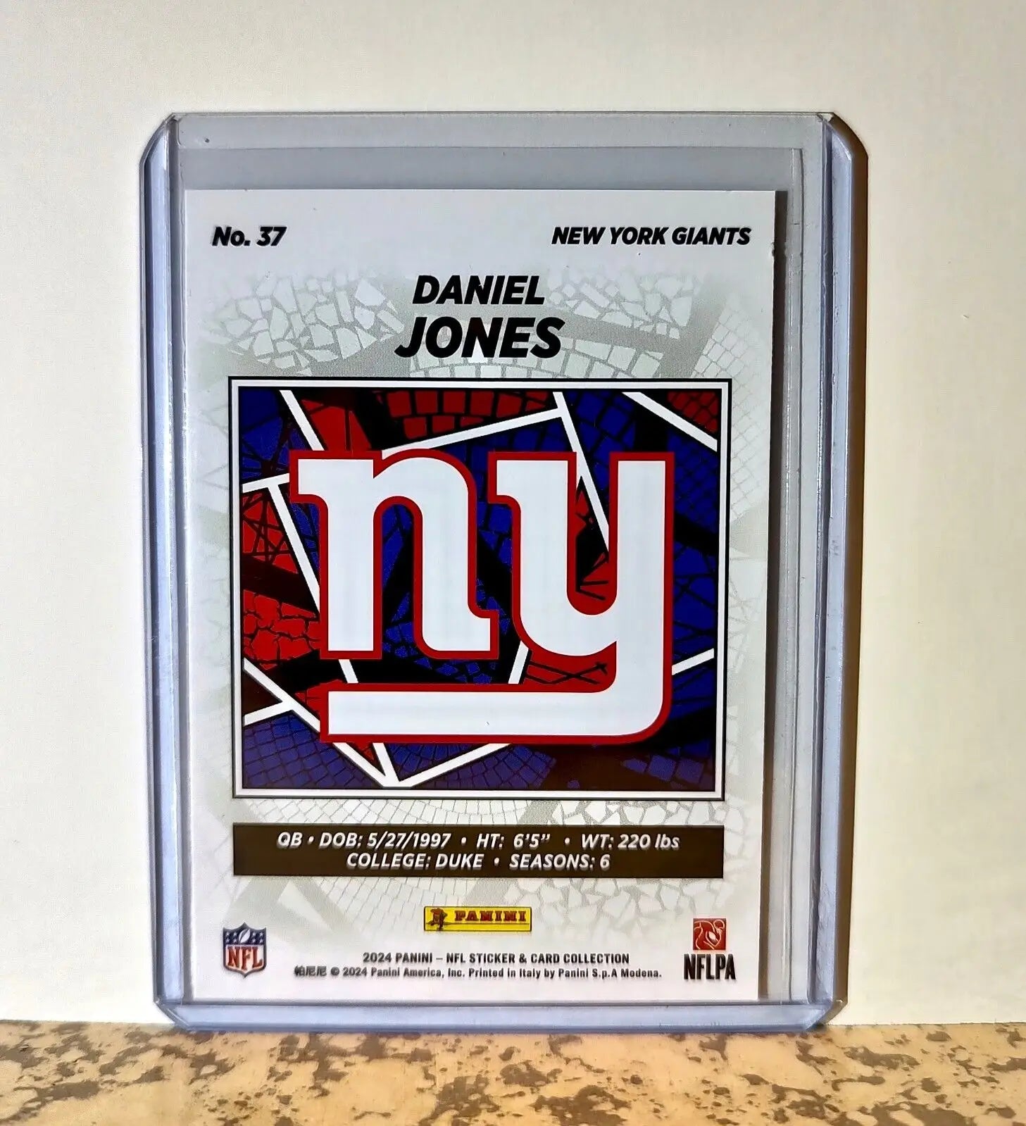 Daniel Jones 2024 Panini NFL #37 Silver Foil Sticker Card New York Giants