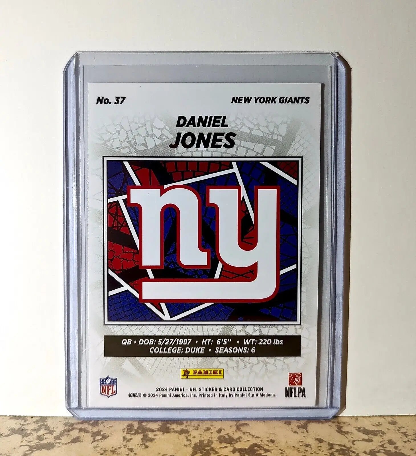 Daniel Jones 2024 Panini NFL #37 Sticker Card New York Giants