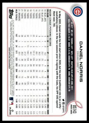 Daniel Norris 2022 Topps Update #US143 Chicago Cubs - Baseball Card Single
