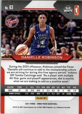 Danielle Robinson - 2021 Panini Prizm WNBA - #63 - Basketball - Basketball Card Single