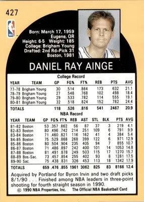 Danny Ainge - 1990-91 Hoops - #427 - Basketball - Basketball Card Single