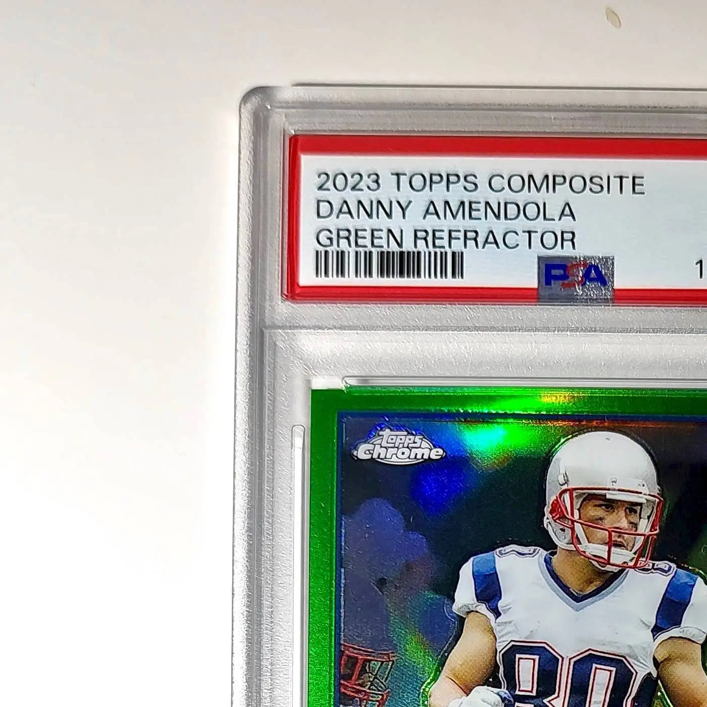 Danny Amendola 2023 Topps Chrome #41 Green Refractor 77/99 PSA 10 Gem Mint