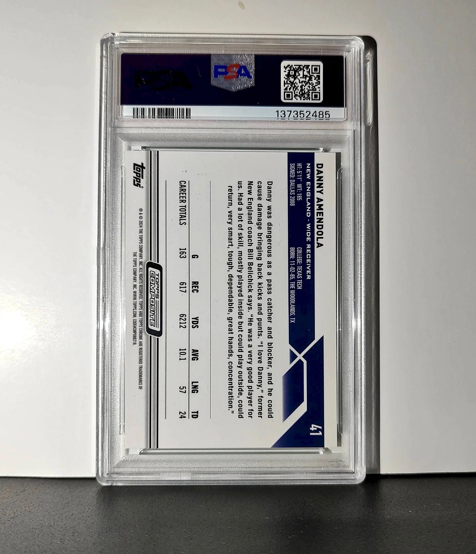 Danny Amendola 2023 Topps Chrome #41 Green Refractor 77/99 PSA 10 Gem Mint