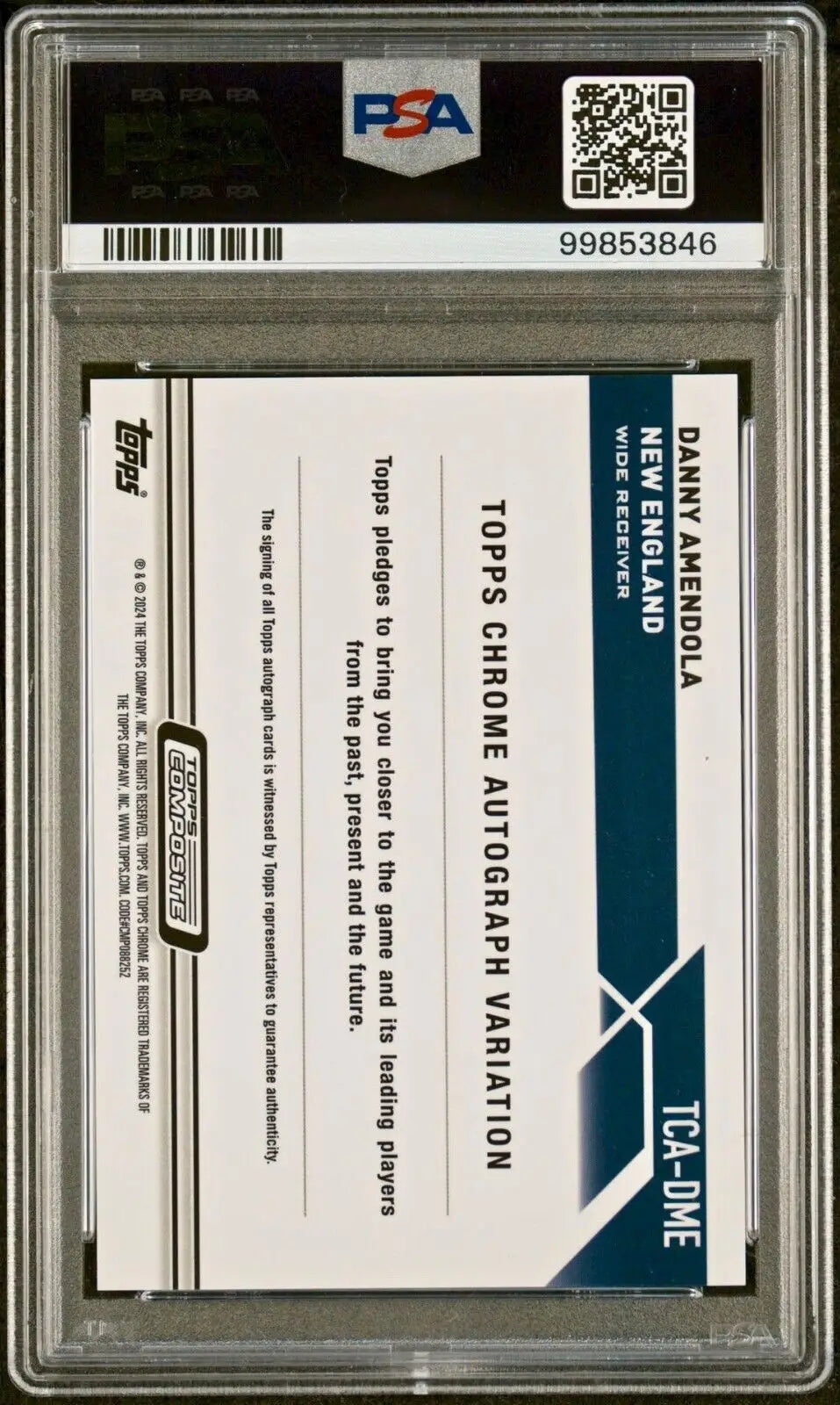 Danny Amendola 2023 Topps Chrome NFL #TCA-DME Gold Wave 19/50 PSA 9 Auto 10