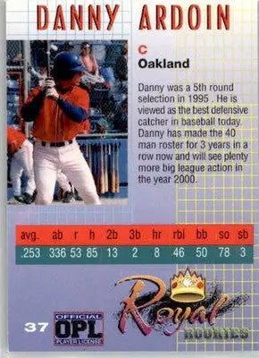 Danny Ardoin - 2000 Royal Rookies - #37 - AUTO Baseball - Baseball Card Single